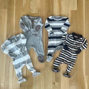 Burt’s Bees baby boy 🐝 sleepers footsies lot (newborn & 0-3 months)